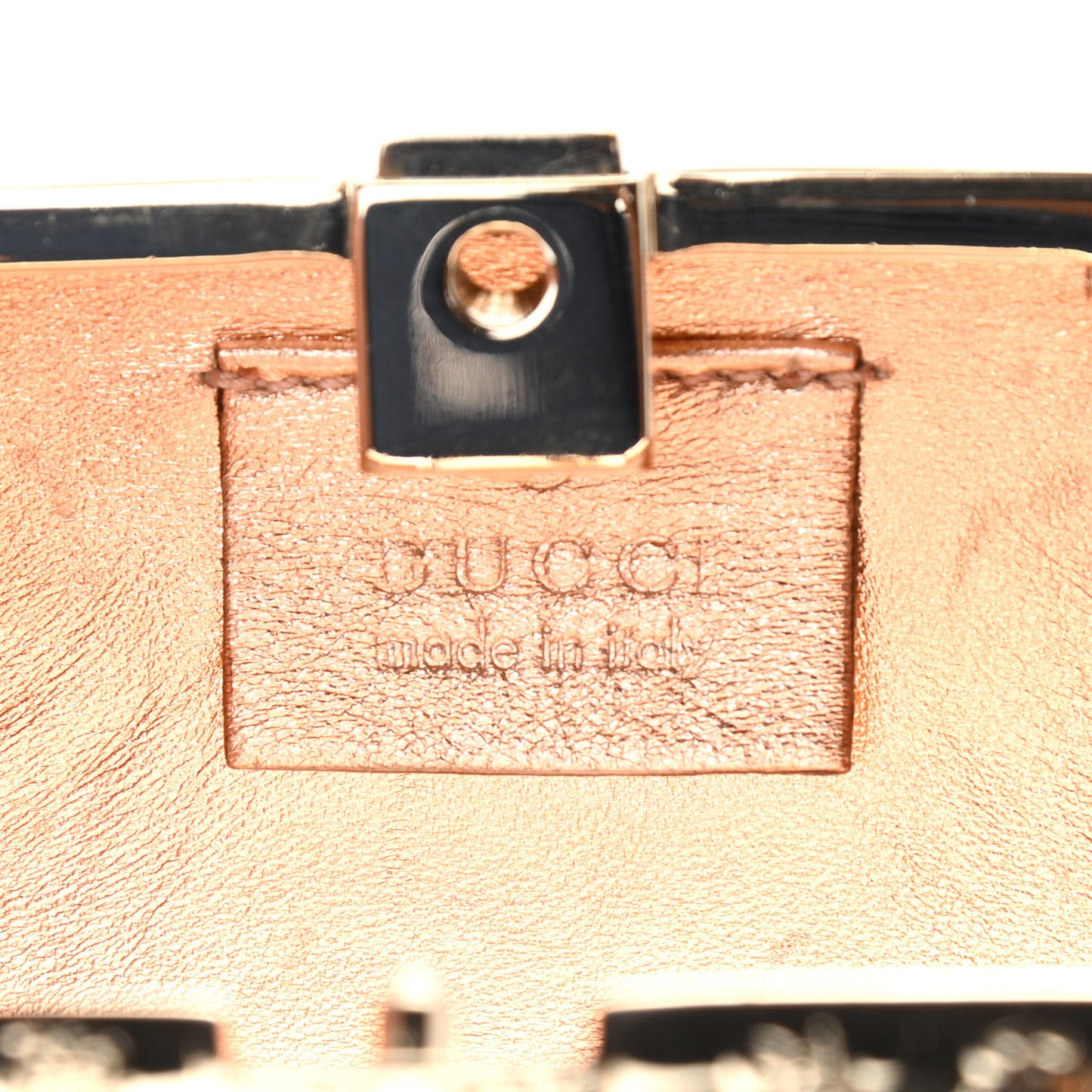 Metal Guccissima Dragonfly Minaudiere Clutch Gold