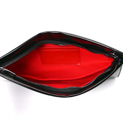 Christian Louboutin Patent Loubi Twist Zip Clutch Bag Black 5 of 10