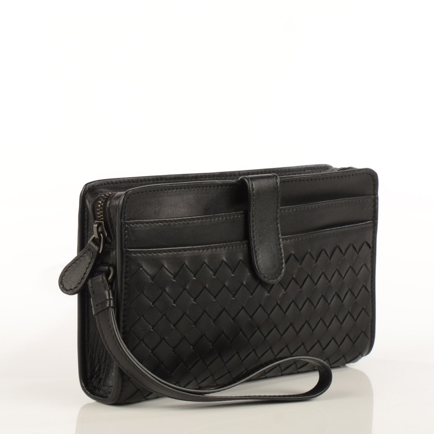 Nappa Intrecciato Clutch Wallet Nero Black