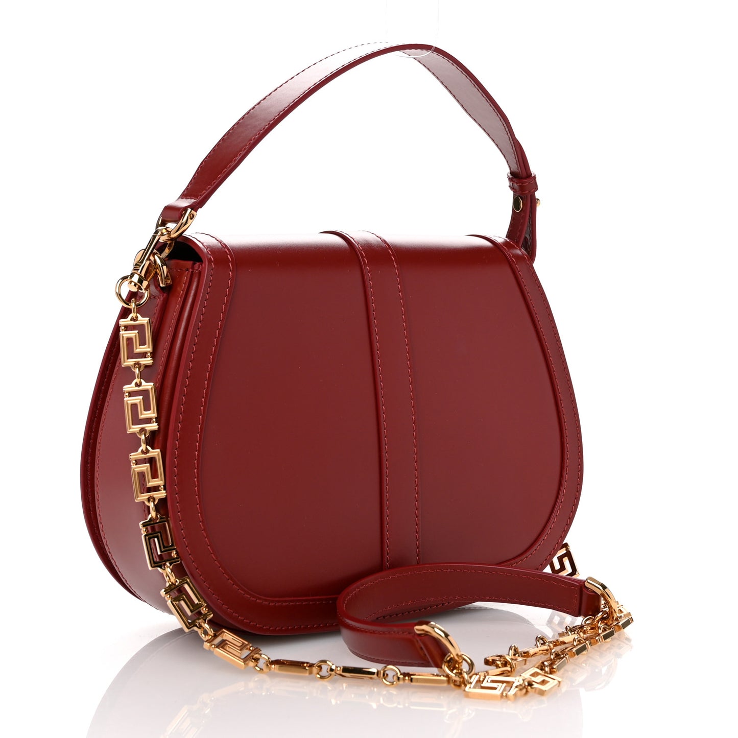 Calfskin Large Greca Goddess Shoulder Bag Red