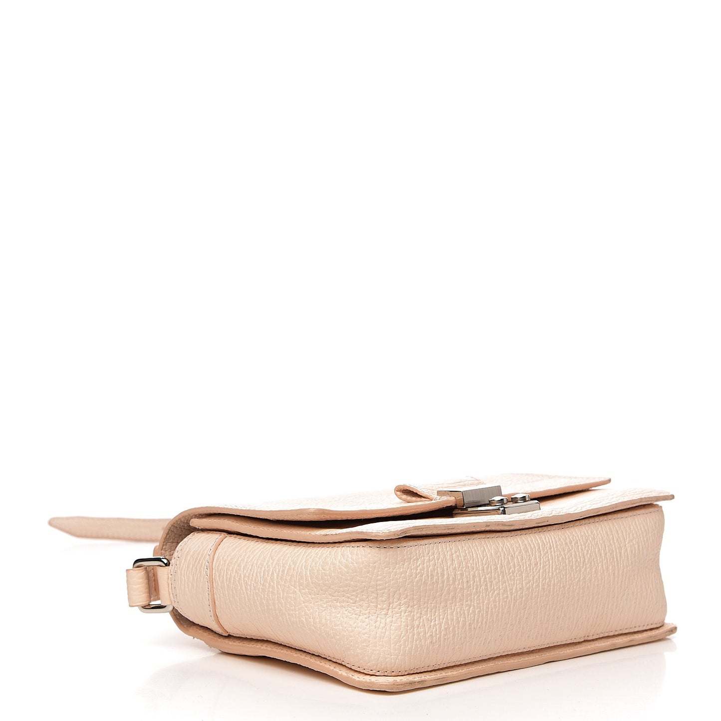 3.1 Textured Calfskin Mini Pashli Messenger White Peach