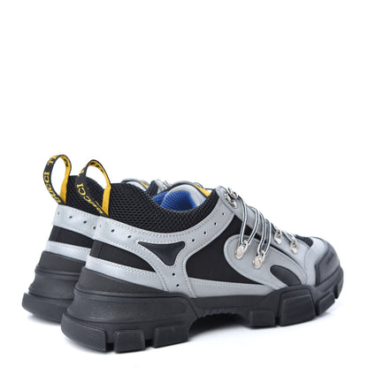 Gucci X SEGA Mesh Technical Canvas Calfskin Reflective Mens Flashtrek Sneakers 10 Silver Black 4 of 10
