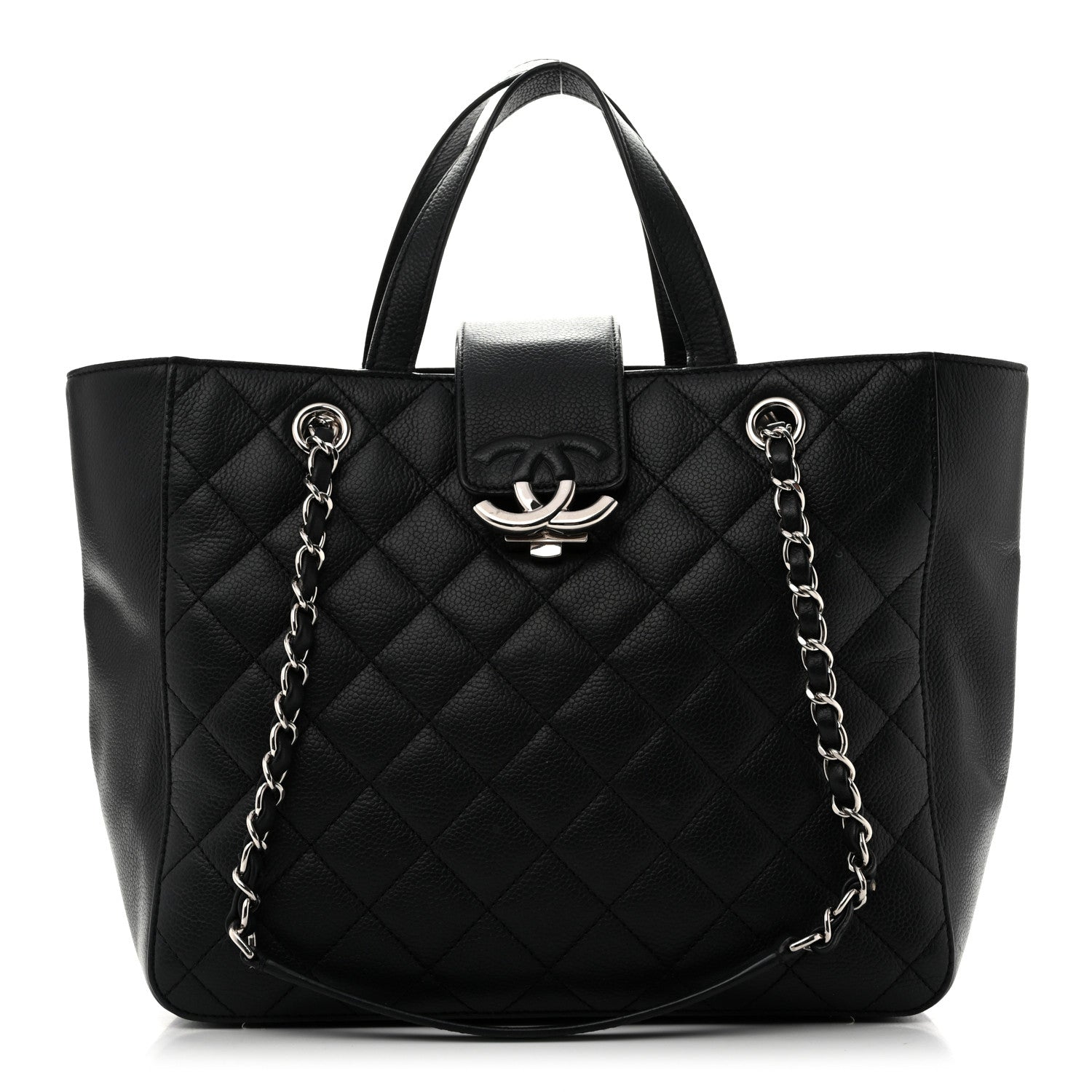 Chanel Caviar Quilted Small CC Box Shopping Tote Black 1 of 15