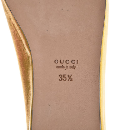 Gucci Metallic Nappa Patent Hannelore Detachable Platform Sandals 35.5 Gold 17 of 17