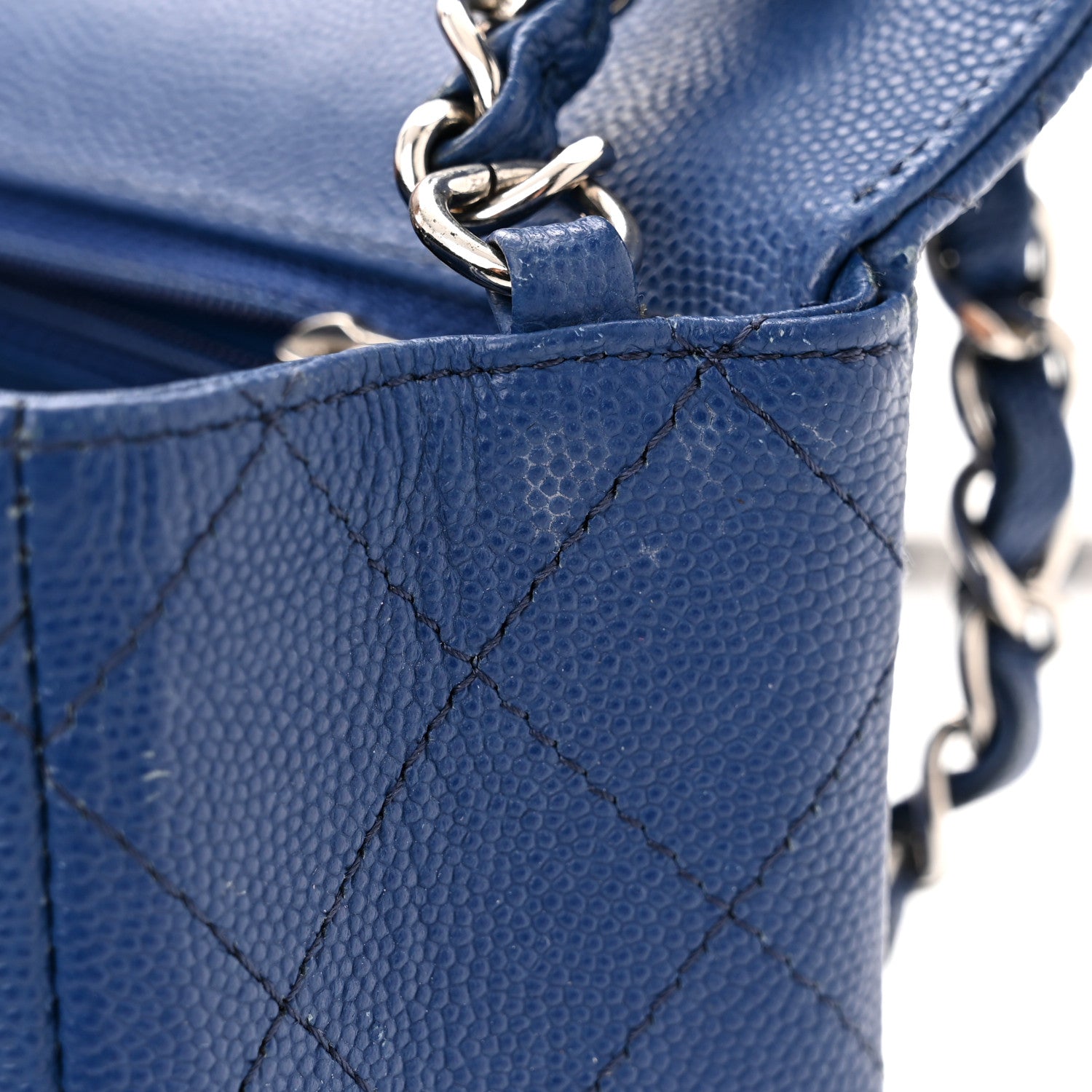 Chanel Caviar Quilted Mini Rectangular Flap Blue 16 of 18