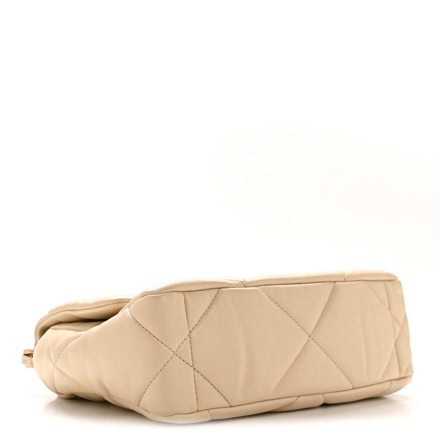 Lambskin Quilted Medium Chanel 19 Flap Beige