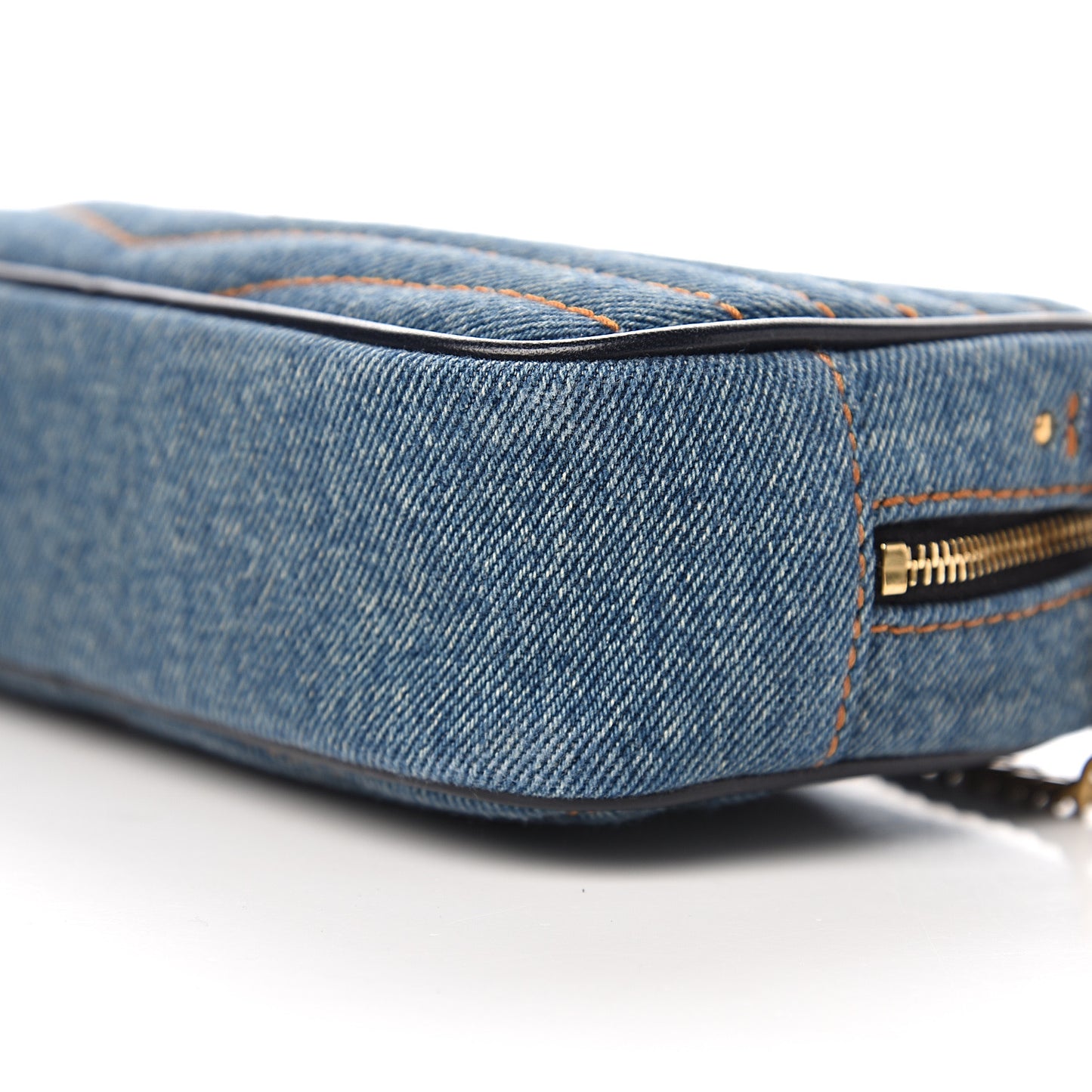Denim Matelasse Monogram Mini Lou Camera Bag California Blue