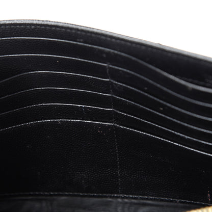 Saint Laurent Grain De Poudre Matelasse Chevron Monogram Chain Wallet Black 14 of 19