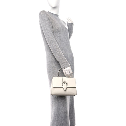 Jimmy Choo Calfskin Crystal Cheri Top Handle Bag Milk 2 of 12