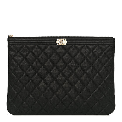 Chanel Caviar Quilted Medium Boy Cosmetic Case Black 1 of 11