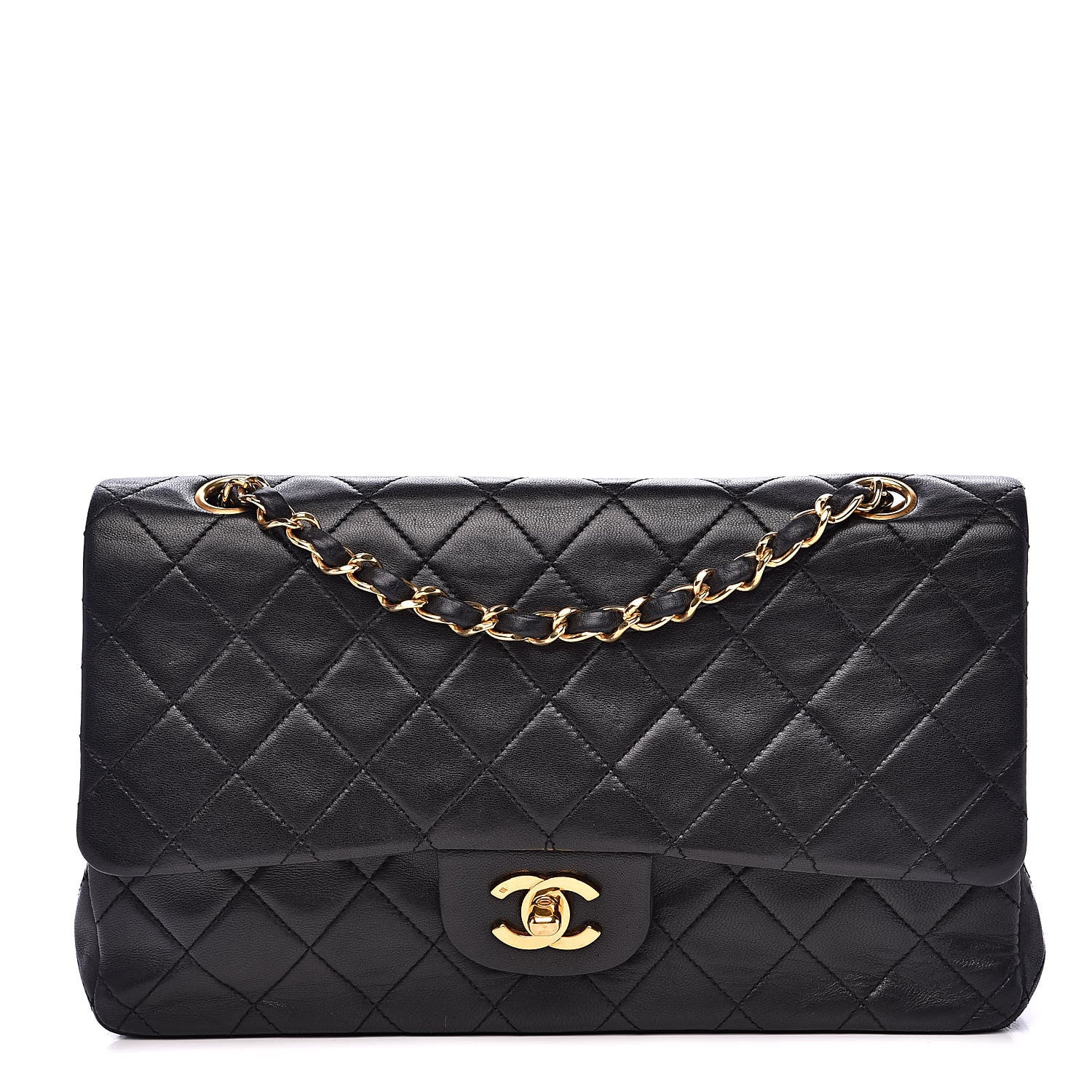 Chanel Lambskin Quilted Medium Double Flap Black 1 of 15