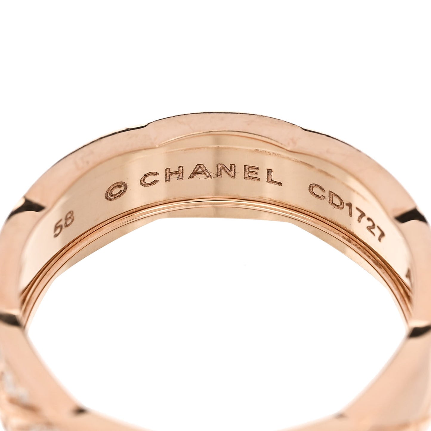 18K Beige Gold Diamond Small Coco Crush Ring 55 8.5