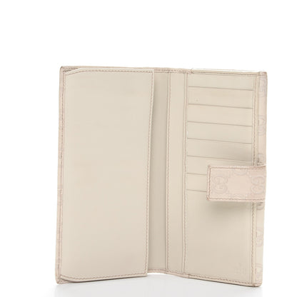 Gucci Guccissima Margaux Calfskin Metal Bar Continental Flap Wallet Mystic White 5 of 10