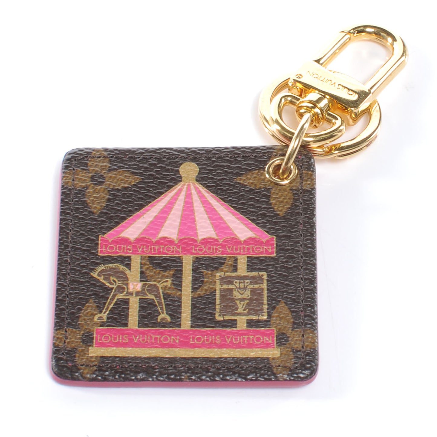 Monogram Illustre Carousel Bag Charm Key Ring Pink