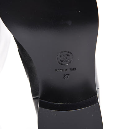 Chanel Glazed Calfskin CC High Boots 37 Black 6 of 10