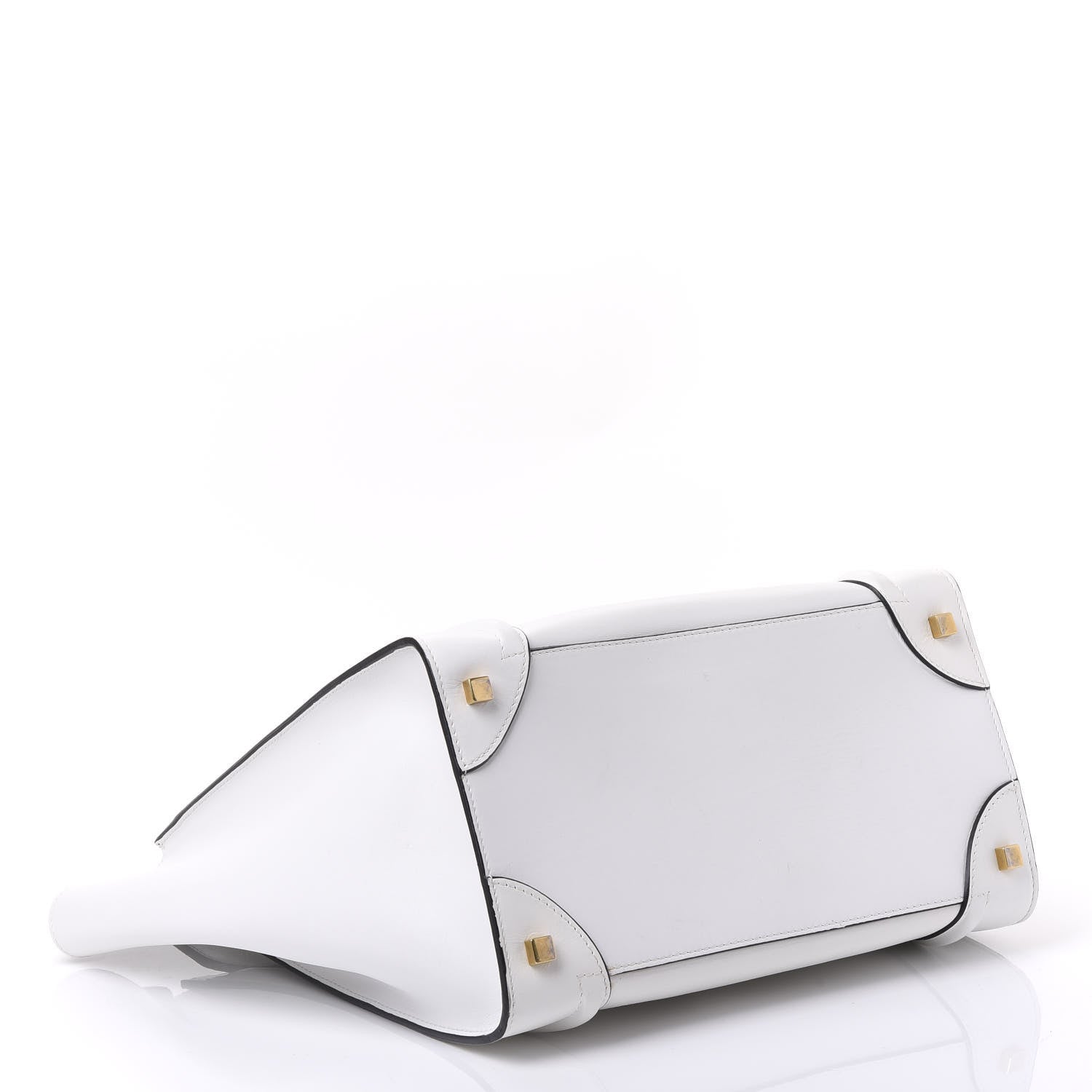 Celine Satin Calfskin Mini Bi-Color Luggage White Black 3 of 8