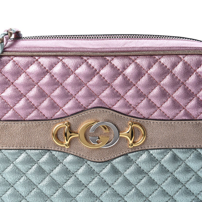 Gucci Laminated Nappa Trapuntata Small Zumi Shoulder Bag Rosa Lago Rame 11 of 11