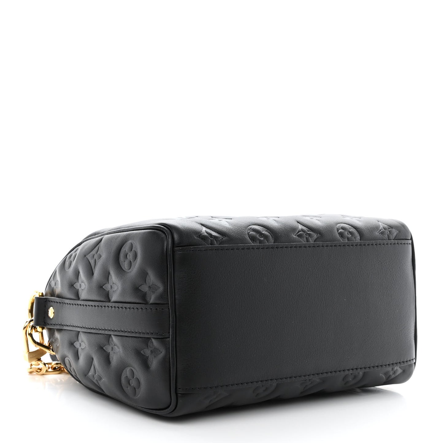 Lambskin Embossed Monogram Speedy 22 Bandouliere Black