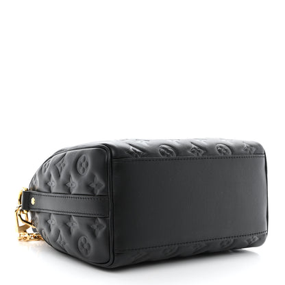 Louis Vuitton Lambskin Embossed Monogram Speedy 22 Bandouliere Black 4 of 10