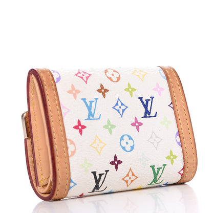 Louis Vuitton Monogram Multicolor Porte-Monnaie Plat Coin Purse White 2 of 9