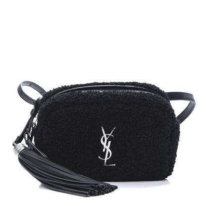 Saint Laurent Shearling Monogram Lou Belt Bag Black 1 of 10