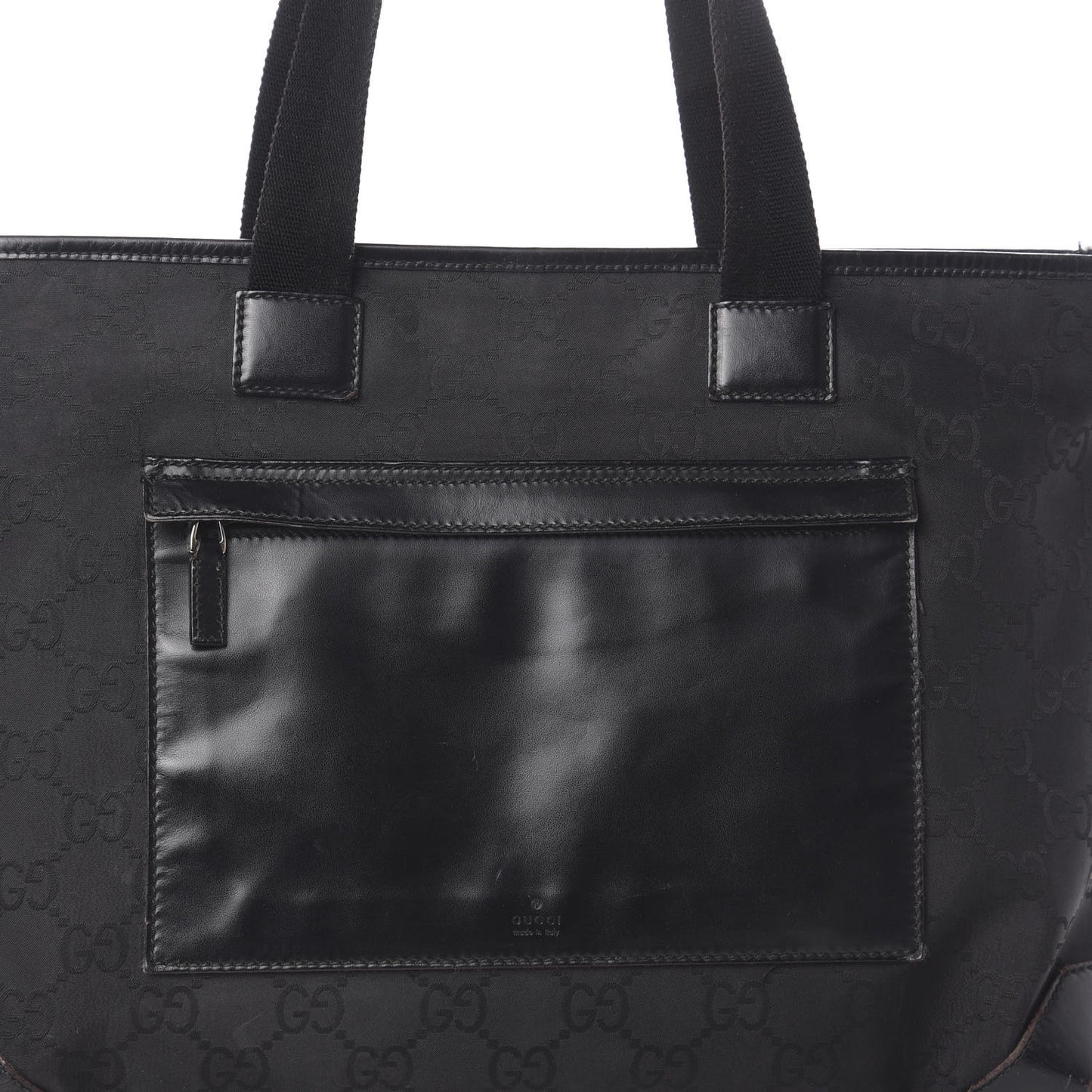 Nylon Monogram Calfskin Large Tote Bag Black