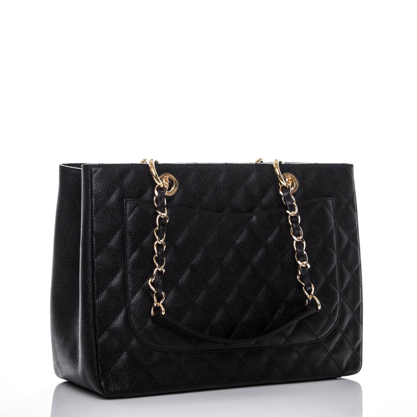Caviar Quilted Grand Shopping Tote GST Black