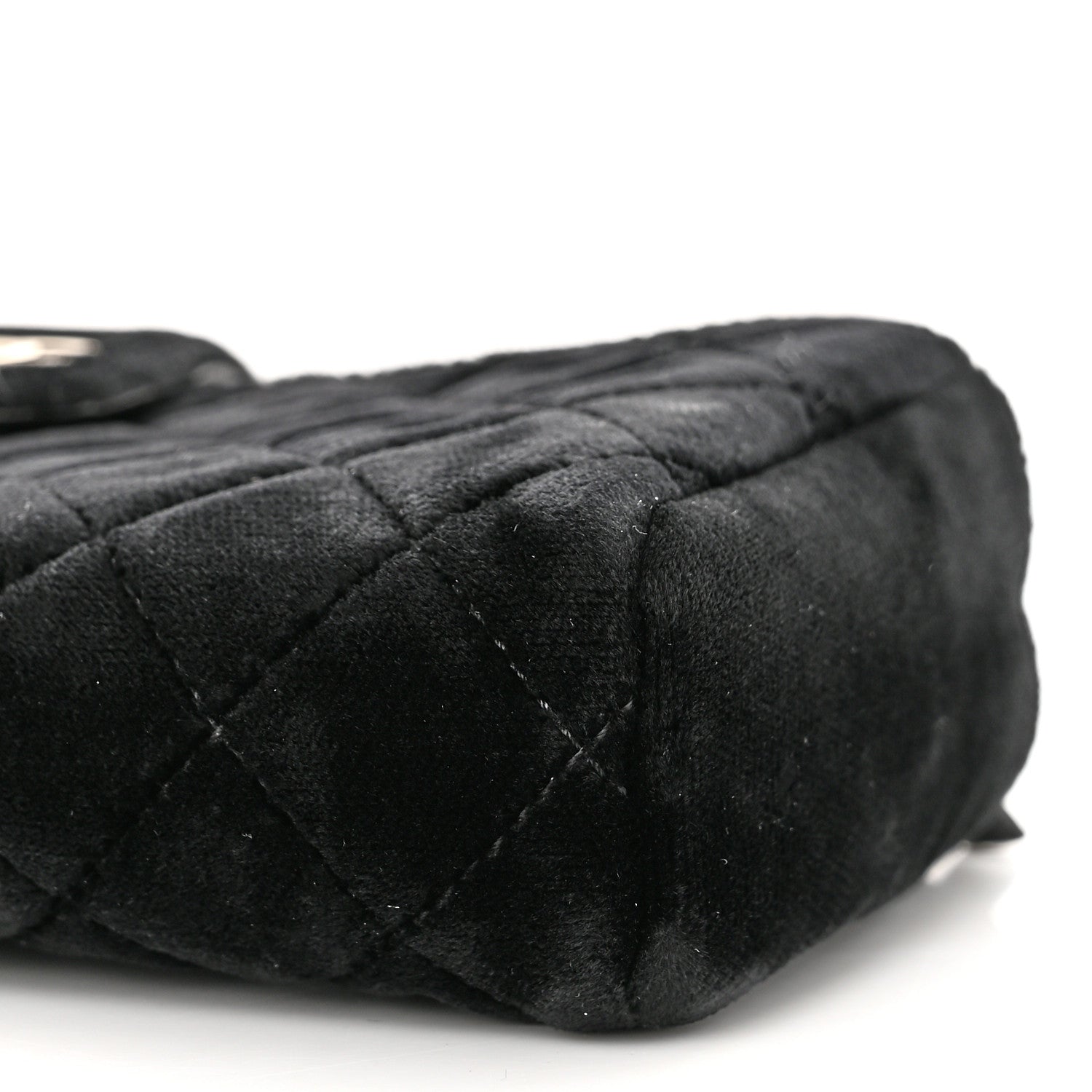 Chanel Velvet Quilted Small Clutch With Chain Black 11 of 12
