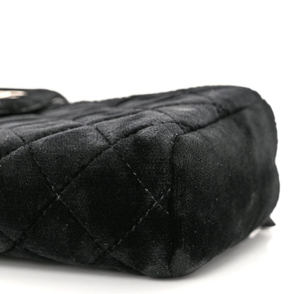 Chanel Velvet Quilted Small Clutch With Chain Black 11 of 12