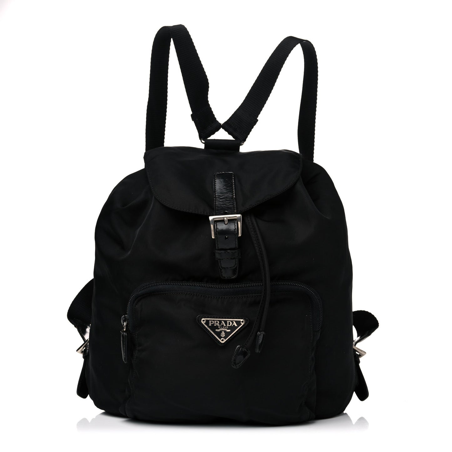 Nylon Vela Medium Cinch Backpack Black
