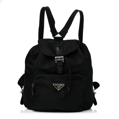 Prada Nylon Vela Medium Cinch Backpack Black 1 of 15