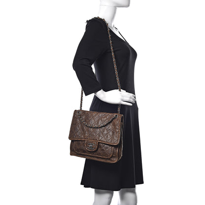 Chanel Aged Crumpled Calfskin Small Vintage Flap Brown 2 of 11