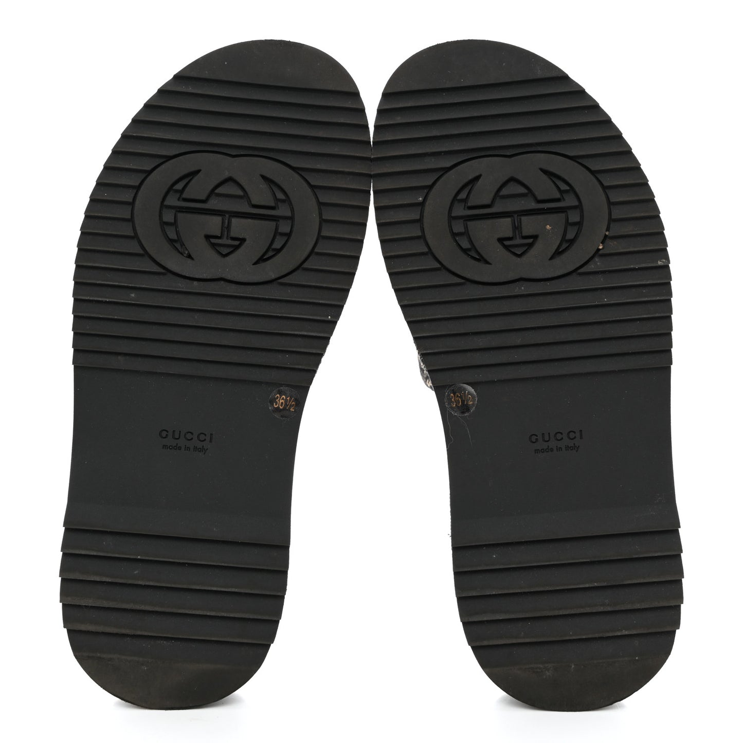 Jacquard Black Denim GG Monogram Angelina Platform 55mm Slide Sandals 36.5 Black Ivory
