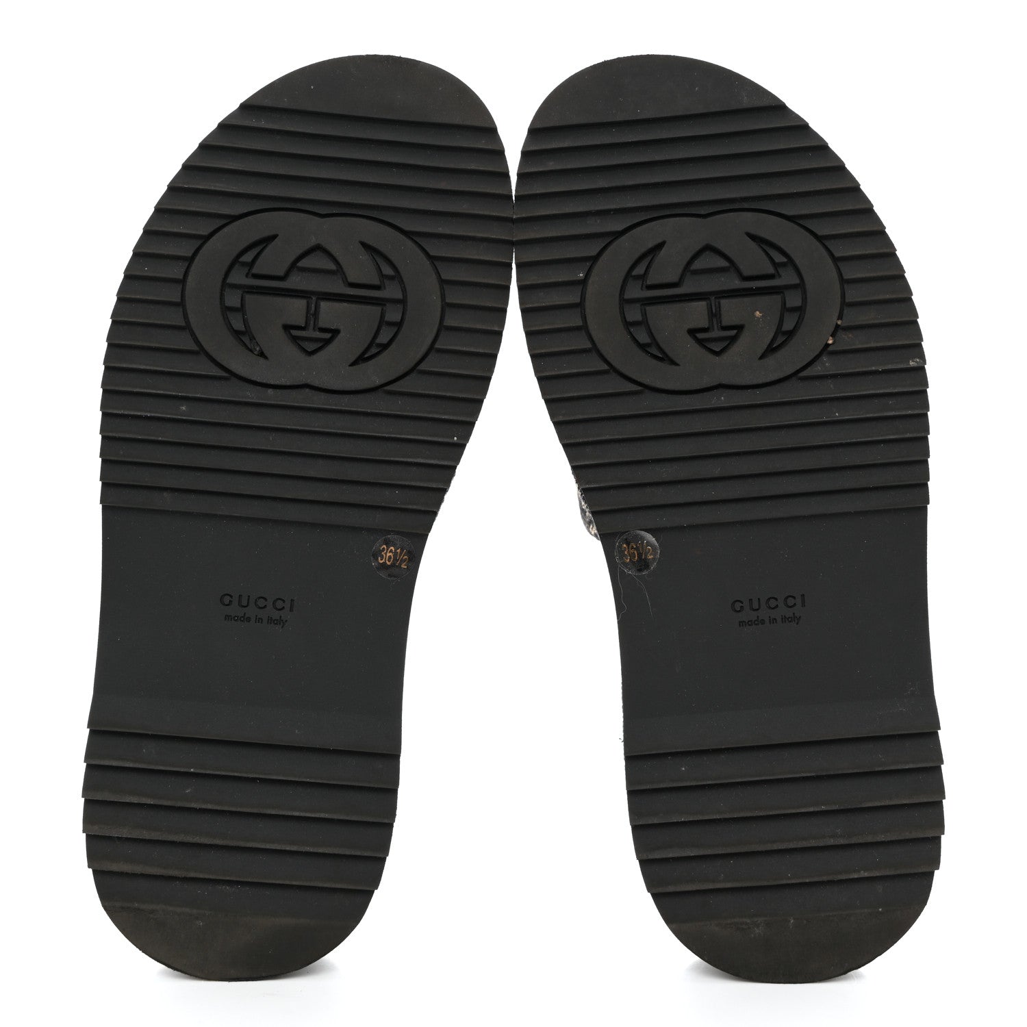 Gucci Jacquard Black Denim GG Monogram Angelina Platform 55mm Slide Sandals 36.5 Black Ivory 5 of 9