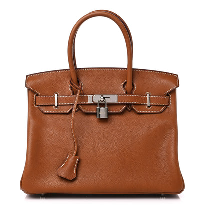 Hermes Natural Barenia Faubourg Birkin 30 Fauve 1 of 15