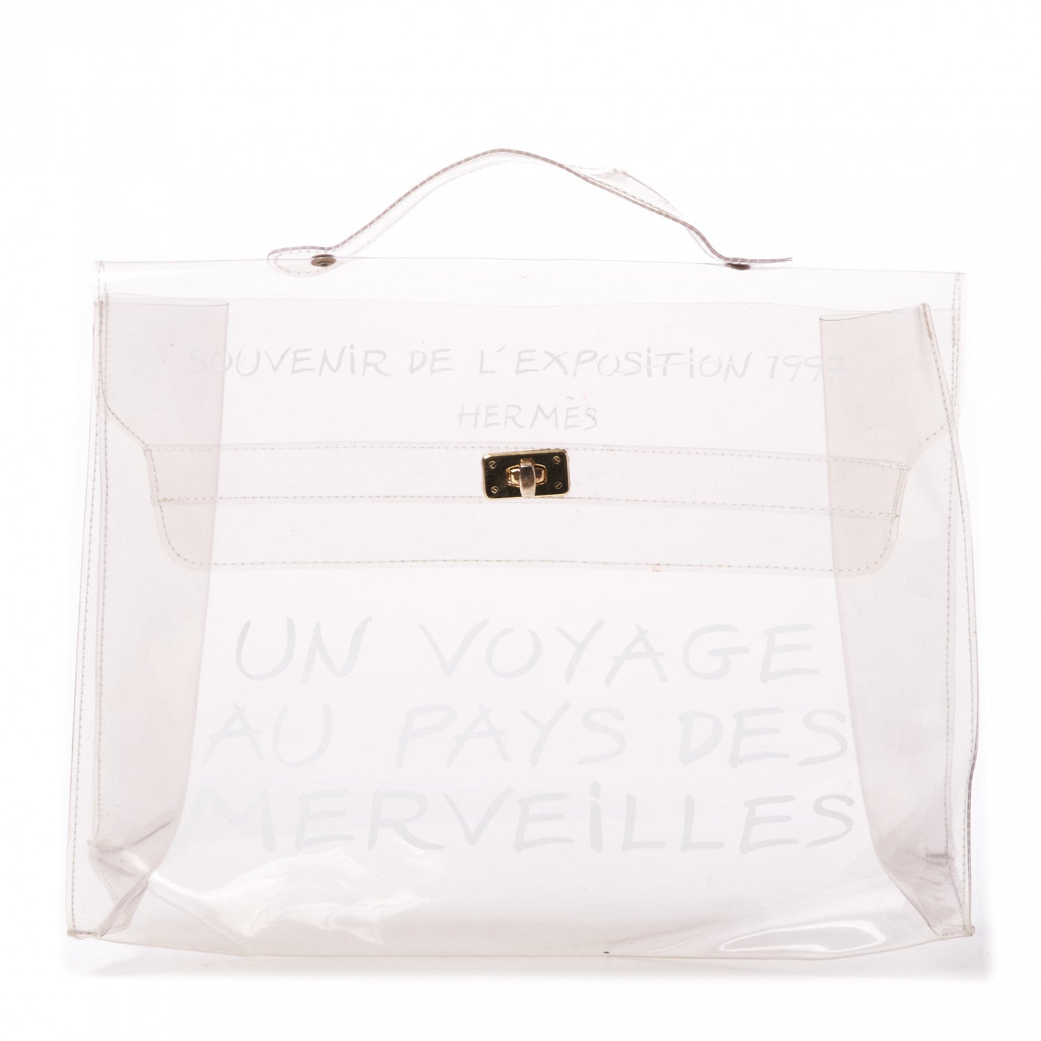 Hermes Vinyl Souvenir De L'Exposition Kelly Transparent 1 of 7