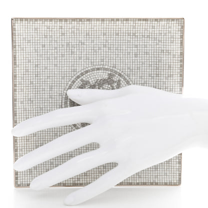 Hermes Porcelain Mosaique Au 24 Platinum Square Plate N°3 2 of 5