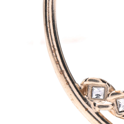 Chanel Crystal High Society CC Hoop Earrings Gold 7 of 8