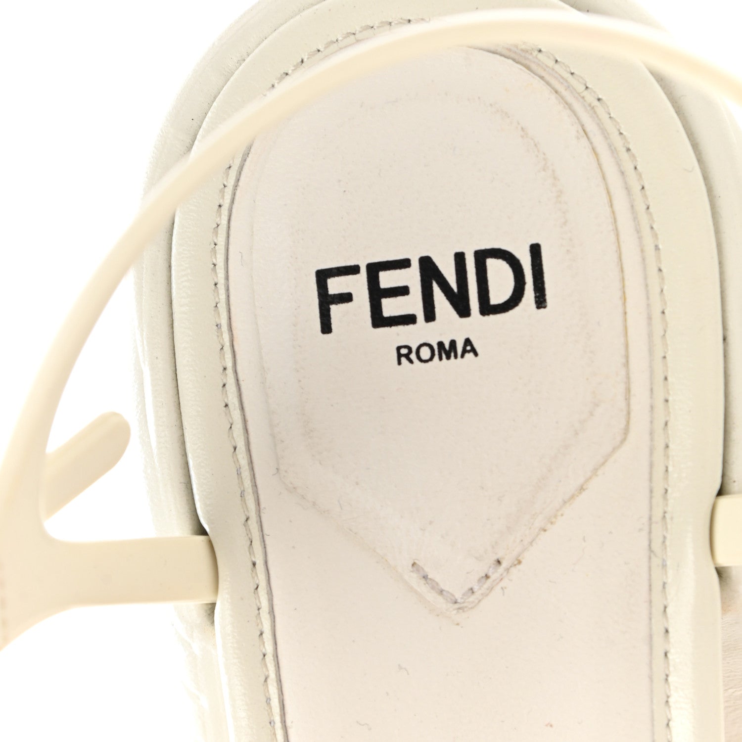 Fendi Calfskin Promenade Slingback Sandals 35 White 7 of 7