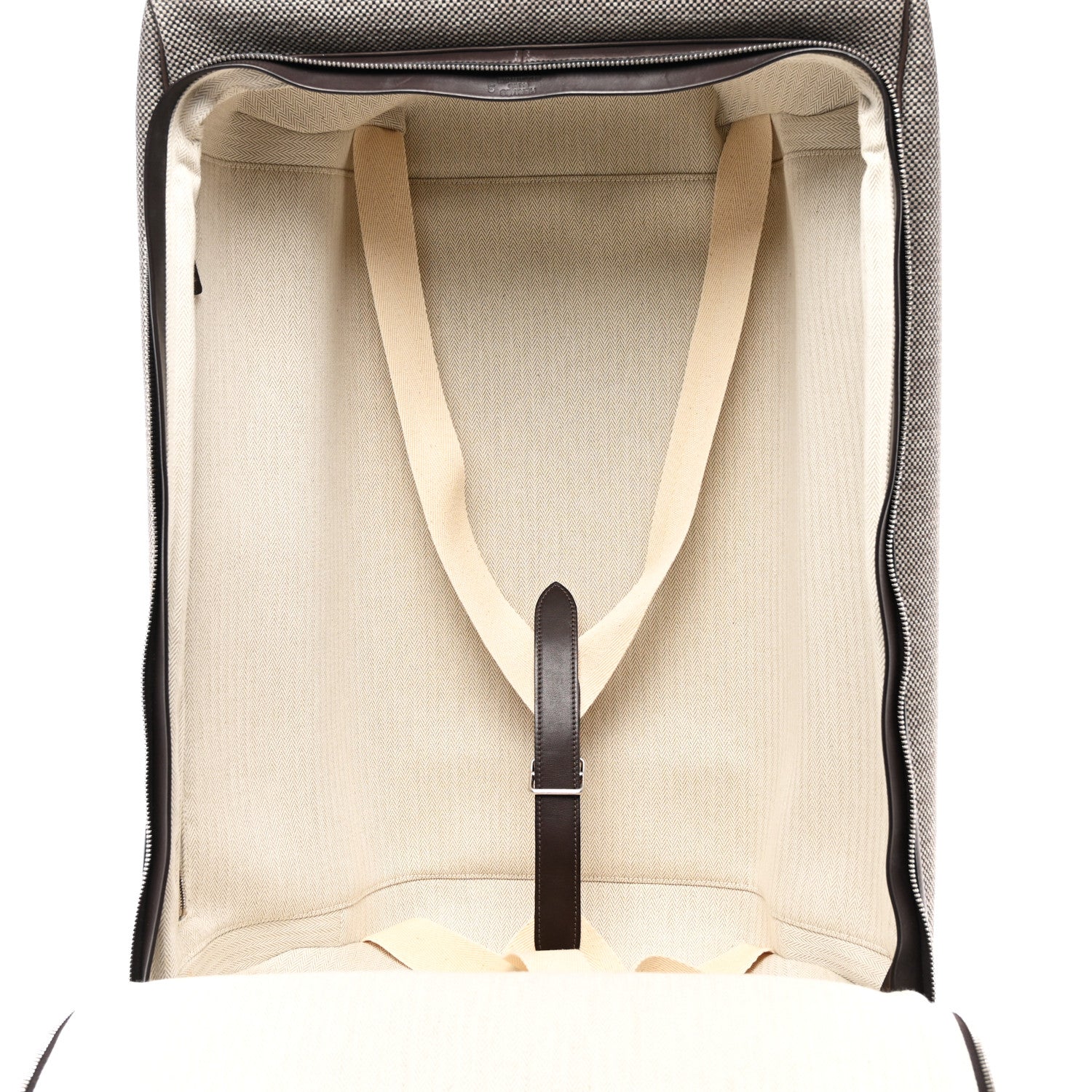 Hermes Toile Trousse Caleche Express Carry On Cabine Suitcase Graphite Etoupe 5 of 10