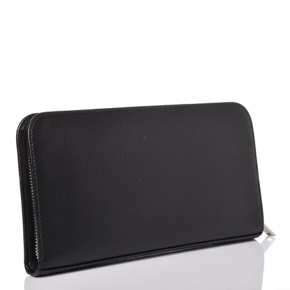 Saint Laurent Grain De Poudre Classic Zip Around Travel Wallet Black 3 of 10