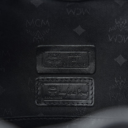 MCM Nylon Monogram Drawstring Bucket Bag Black 9 of 10