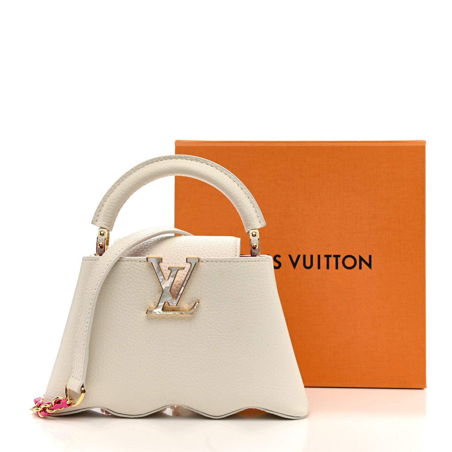 Louis Vuitton Taurillon Capucines Capushell Mini White 1803580
