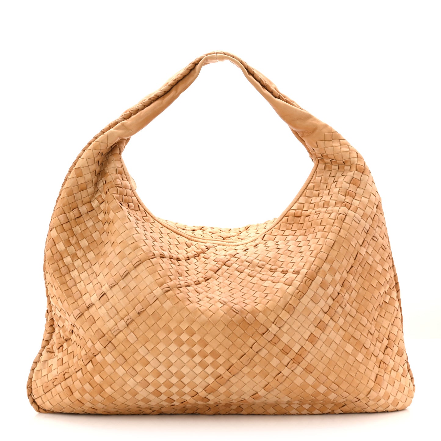 Nappa Intrecciato Maxi Nuvolato Veneta Hobo Paille