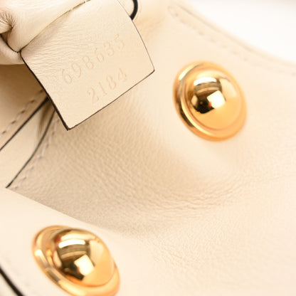 Gucci Roxy Calfskin Blondie Card Case Wallet with Strap Mystic White 7 of 11