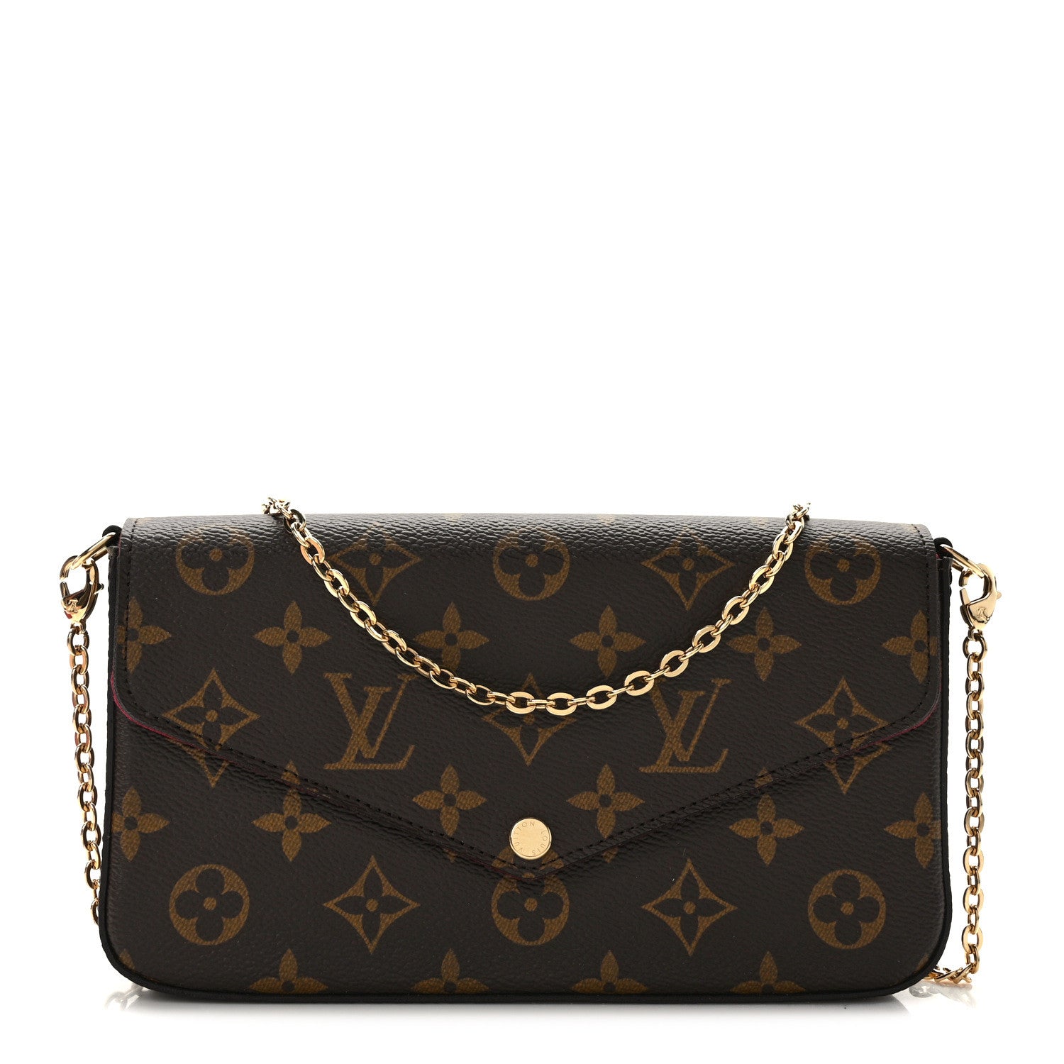 Louis Vuitton Monogram Pochette Felicie Chain Wallet Fuchsia 1 of 13