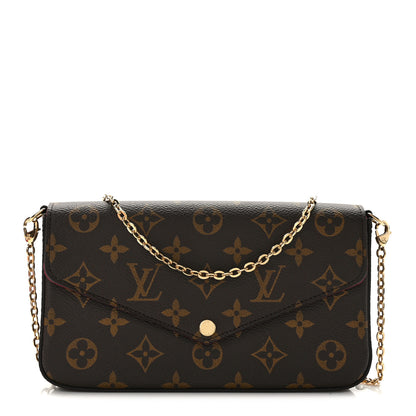 Louis Vuitton Monogram Pochette Felicie Chain Wallet Fuchsia 1 of 13