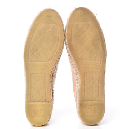 Chanel Lambskin CC Espadrilles 39 Beige Black 5 of 10