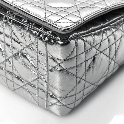 Christian Dior Metallic Calfskin Cannage Medium Caro Bag Argent 9 of 9