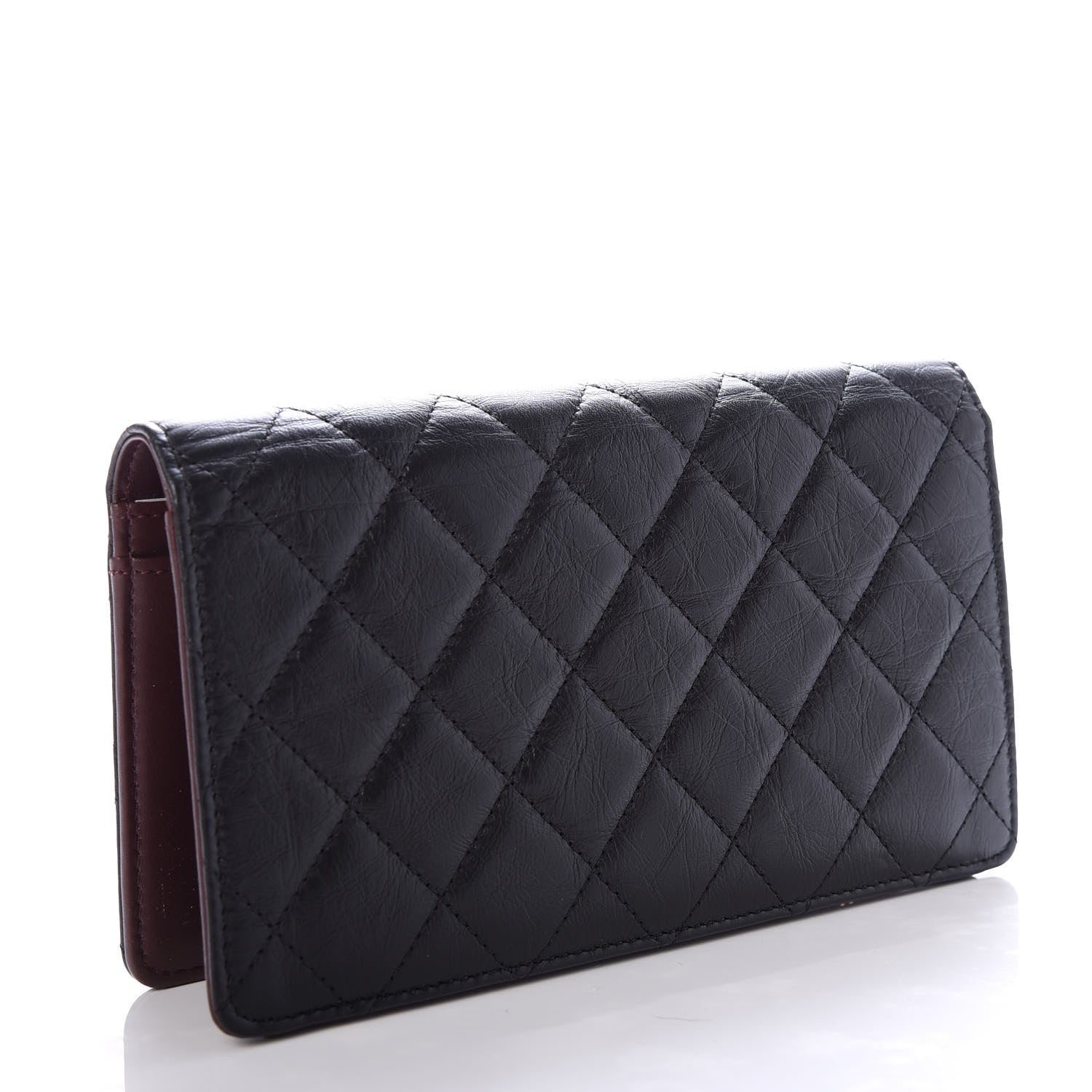 Chanel Aged Calfskin Quilted Reissue Yen Wallet Black 3 of 6